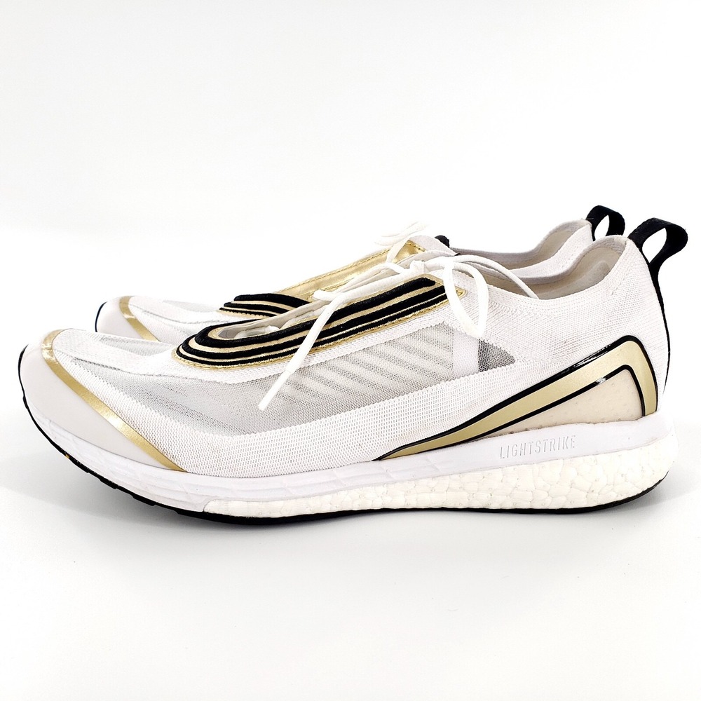 Adidas Adizero Boston x Stella McCartney Shoes Womens 10.5 White Golden Butter